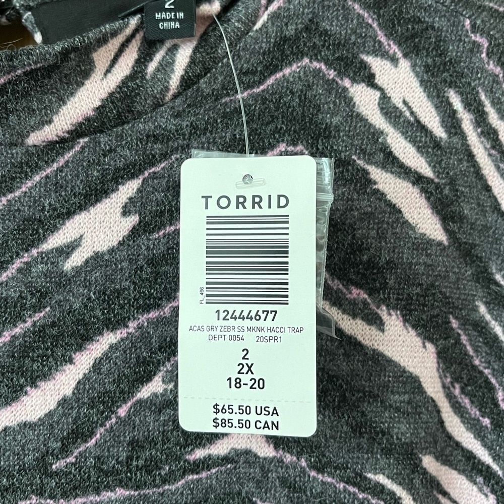 Torrid pink and grey zebra print dress with lining- never worn - Picture 7 of 7